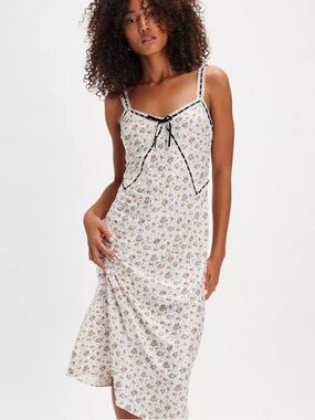 For Love & Lemons Floral Mid Slip Dress